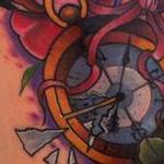 Tattoos - Traditional color compass with rose and map tattoo, Mike Riedl Art Junkies Tattoo - 100033